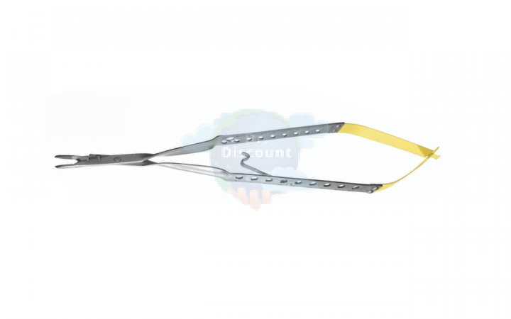 Иглодержатель с режущими кромками, Castroviejo Standard TC, прямой, 18,2 см